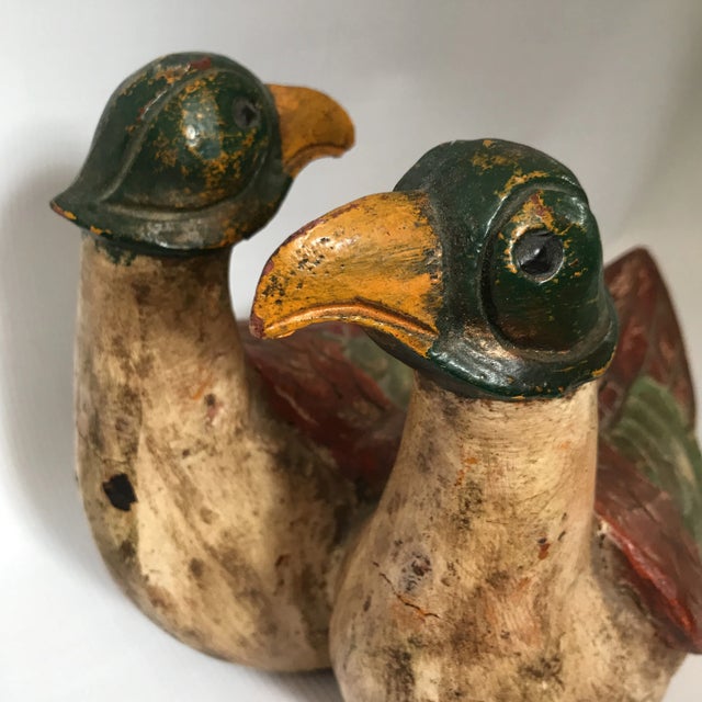 Red Antique Carved Wood Duck Decoy For Sale - Image 8 of 11