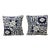 Blue and White African Bark Cloth Square Decorative Pillows - A Pair For Sale