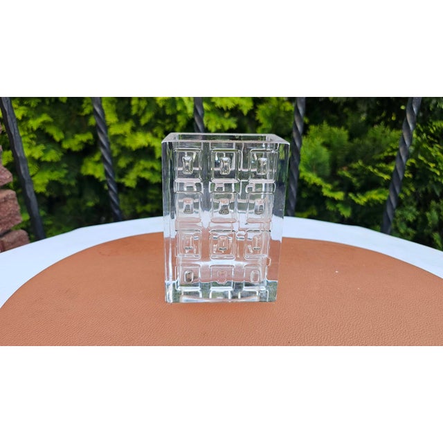 Glass Hadeland Glass Cube Model Vase by Severin Brørby, Norway, 1970s For Sale - Image 7 of 7