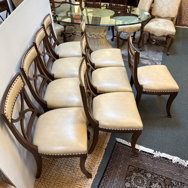 Schumacher French Empire Revival Mahogany Dining Chairs, Set of Eight For Sale - Image 12 of 12