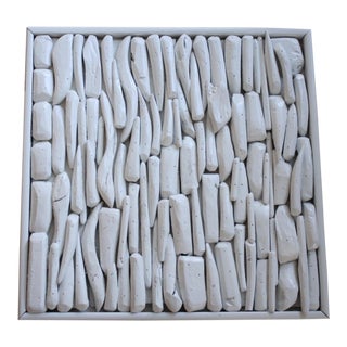 Vintage White Lacquered Driftwood Assemblage Art For Sale