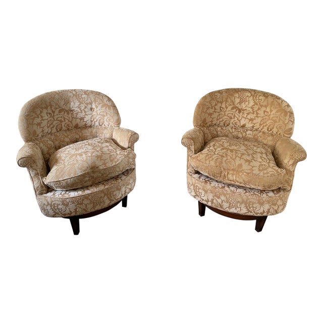 Mid 20th Century Pair of Vintage Swivel Armchairs For Sale