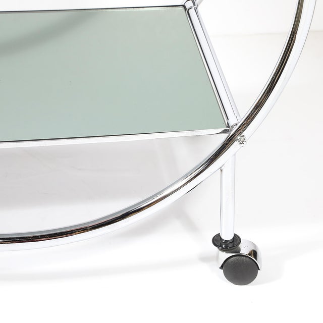 Elegant and functional, this Art Deco style bar cart embodies timeless glamour and modernist design principles. Crafted in...