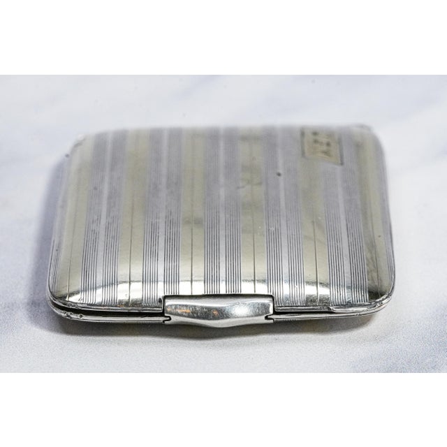 1920s 1920s Art Deco Engine Turned Antique Gorham Sterling Silver 14k Gold Matchbook Holder Case Matches Vesta Tobacciana For Sale - Image 5 of 16