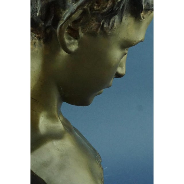 Francesco Parente, Large Art Nouveau Il Broncio Bust Depicting a Sulking Child, Early 1900s, Bronze For Sale - Image 15 of 18