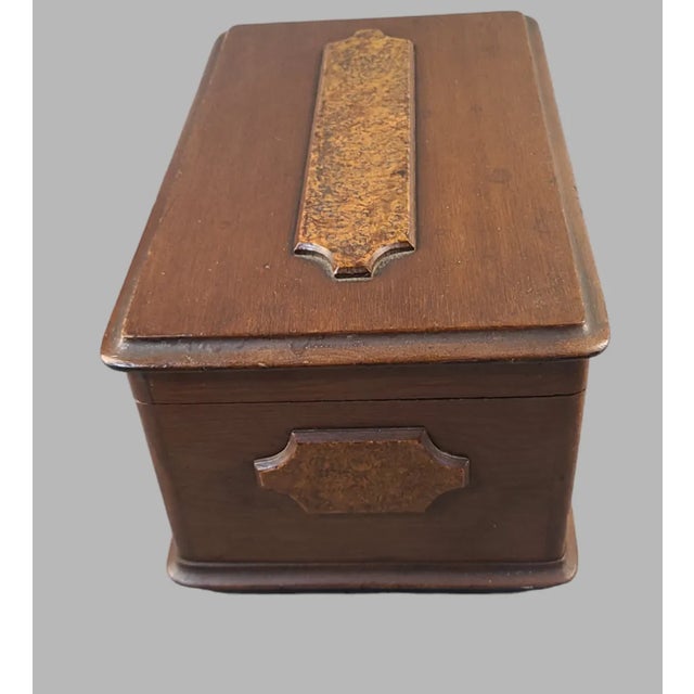 Late 19th Century Antique Victorian Walnut Burl Wood Storage Box Removable Compartment Tray For Sale - Image 5 of 12