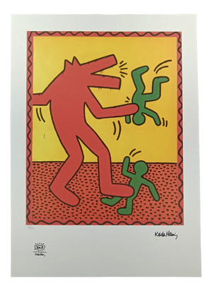 After Keith Haring, Composition, Limited Edition Lithograph, 1990s