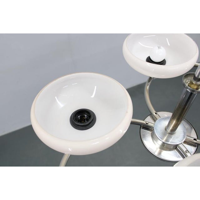 Chrome and Glass Chandelier attributed to Drukov, Former Czechoslovakia, 1950s For Sale - Image 17 of 18