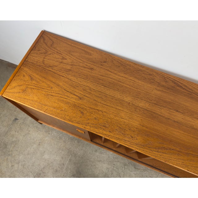 Brown Mid Century Danish Modern Teak Media / Stereo Cabinet Console Credenza by Feldballes Mobelfabrik For Sale - Image 8 of 12