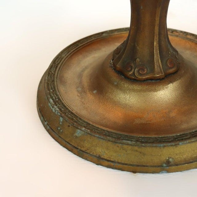 Antique Jefferson Textured Reverse Painted Landscape Table Lamp C1920 For Sale - Image 9 of 14