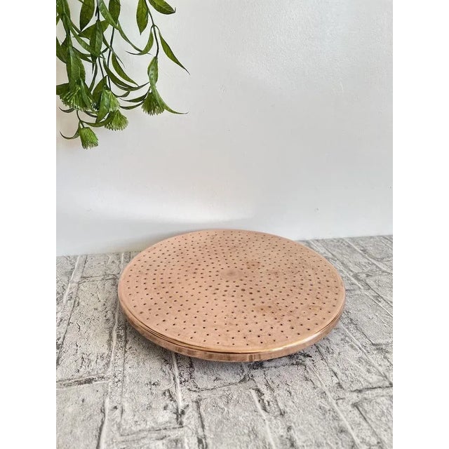 Modern Unlacquered Solid Copper Rain Shower Head, Round Handcrafted Round Showerhead For Sale - Image 3 of 6