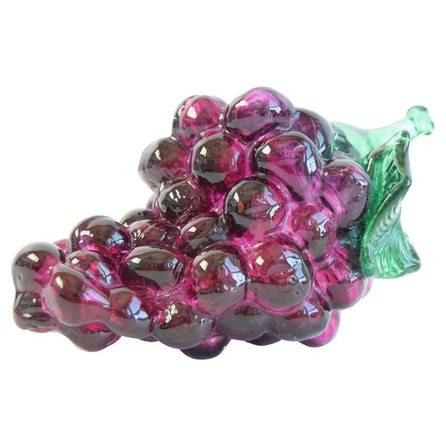 Vintage Czech Glass Grape Cluster in Hand-Blown Art Glass, 1970s For Sale - Image 13 of 13