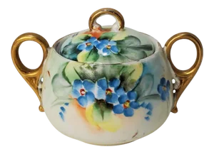 Early 1900s Nippon Floral Painted Condiment Pot