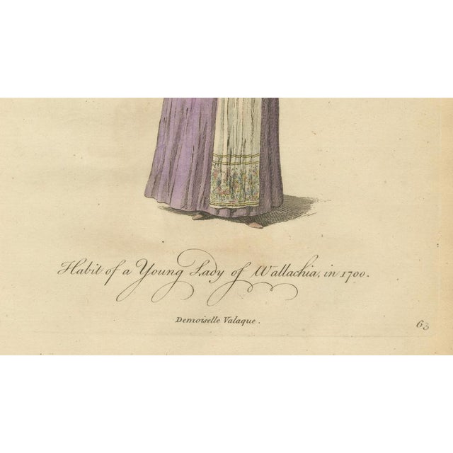 Jefferys, Costume of a Young Lady of Wallachia, Engraving, 1749 For Sale - Image 7 of 9