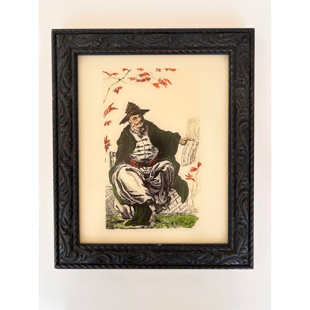 Pair of Vintage Chinoiserie Eglomise Reverse Glass Paintings For Sale In Miami - Image 6 of 10