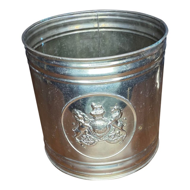 Vintage English Brass Trash Can Chairish