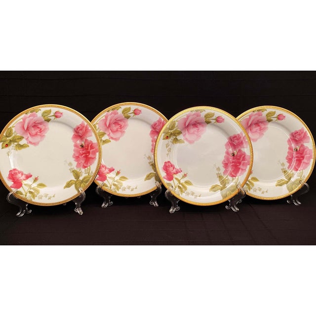 2000 - 2009 2006 Charter Club Luncheon Plates, Pink Fashion Rose Buffet, Pink With Gold Encrusted Rim - Set of 4 For Sale - Image 5 of 18