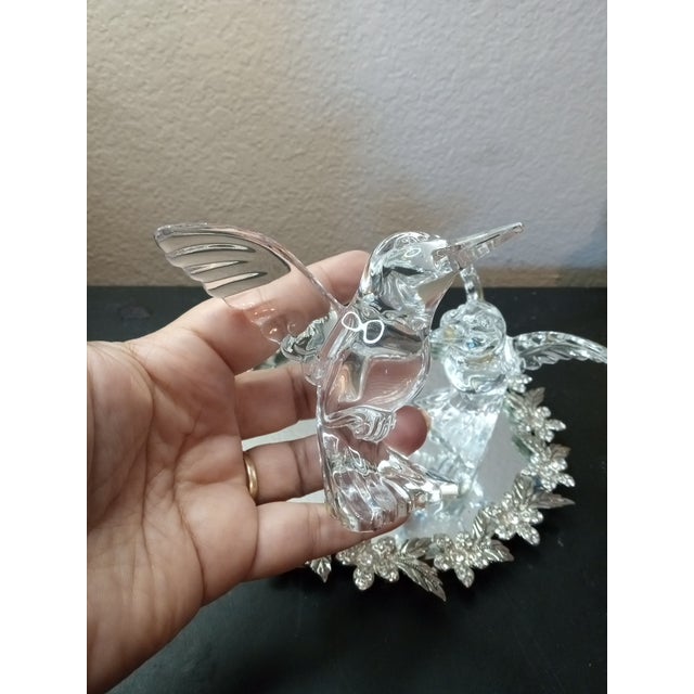 American 1980s Exquisite Signed Steuben Ny Pair of Flight Birds Figurines For Sale - Image 3 of 6