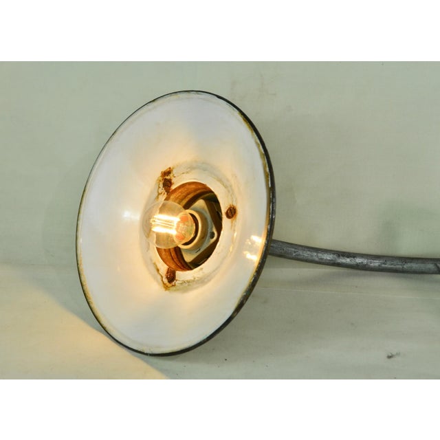 Vintage Enameled Metal Wall Light, 1940s For Sale - Image 4 of 9