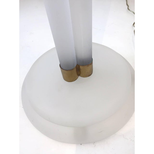 Pair of Sandblasted Lucite Torchere by Karl Springer For Sale - Image 4 of 8