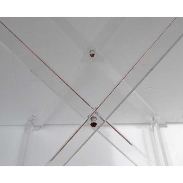 1980s Boho Chic Lucite Folding Tray Table X Stretchers Mid-Century Modern American For Sale - Image 10 of 18
