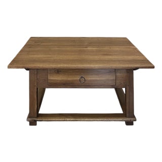 19th Century Rustic Country French Fruitwood Coffee Table For Sale