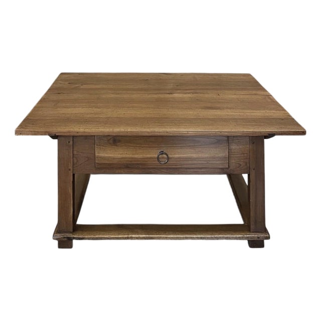 19th Century Rustic Country French Fruitwood Coffee Table For Sale