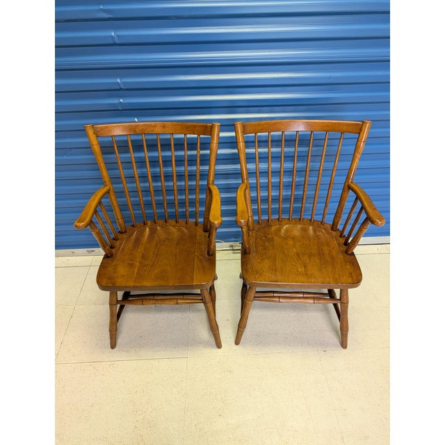 Vintage Mid-Century Stickley Cherry Valley Spindle Back Dining Chairs - Set of 6 (2 Arm, 4 Side) For Sale - Image 11 of 16