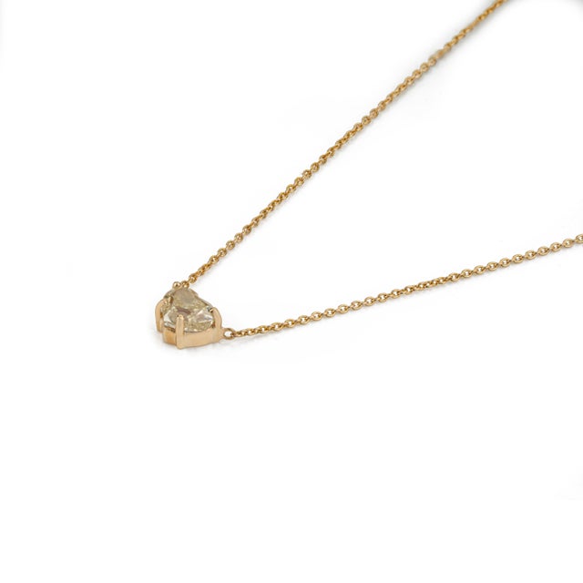 Not Yet Made - Made To Order Prong-Set 1Carat Natural Yellow Diamond Heart Necklace in 18k Yellow Gold For Sale - Image 5 of 17
