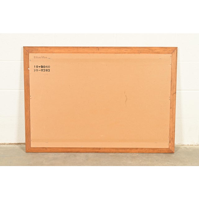 Brown Ethan Allen Early American Carved Solid Maple Framed Mirror For Sale - Image 8 of 10