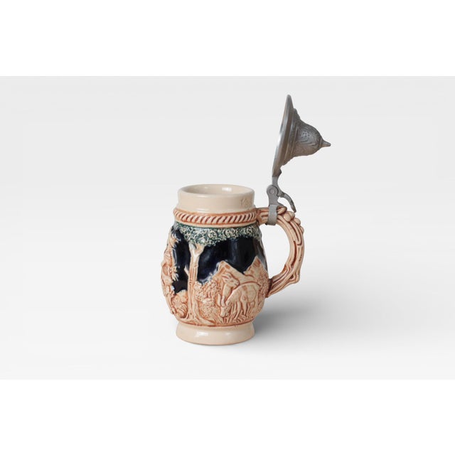 Mid-Century West German 1/8l Beer Stein With Pewter Lid For Sale - Image 11 of 14