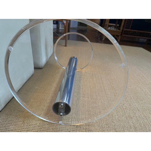 Modern Vintage Lucite and Stainless Steel Drink Table in the Style of Karl Springer For Sale - Image 3 of 6