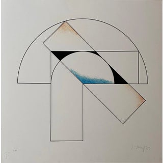 Gottfried Honegger, Composition 1 (Blue, Black and Orange), 2015, Silkscreen For Sale