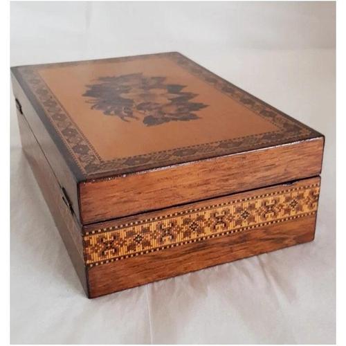 Antique Victorian Tunbridge Ware Satinwood Jewellery Box, 1850s For Sale - Image 18 of 18