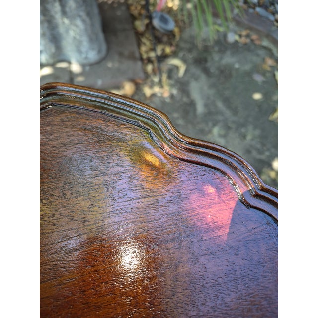 Early 20th Century Vintage Two-Tier Mahogany Dumbwaiter Table For Sale - Image 5 of 12