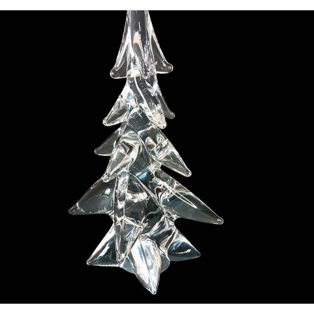 Vintage Lead Crystal Clear Glass Christmas Tree Made in Japan 11" X 7" For Sale - Image 4 of 11
