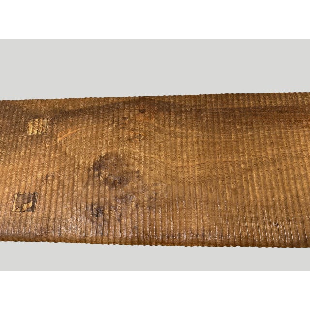 Mid-Century Modern Andrianna Shamaris Impressive Minimalist Carved Teak Wood Bench For Sale - Image 3 of 6