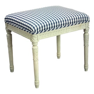 Antique Gustavian Ottoman in Wood and Textile, 1900 For Sale