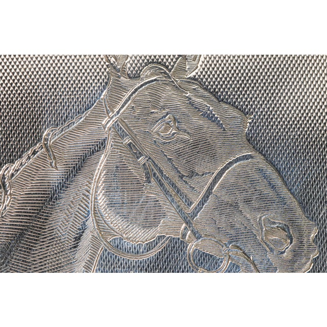Exceptional Engraved Horse Equestrian Engine Turned Pattern Antique Sterling Silver Cigarette Card Case For Sale In New York - Image 6 of 13