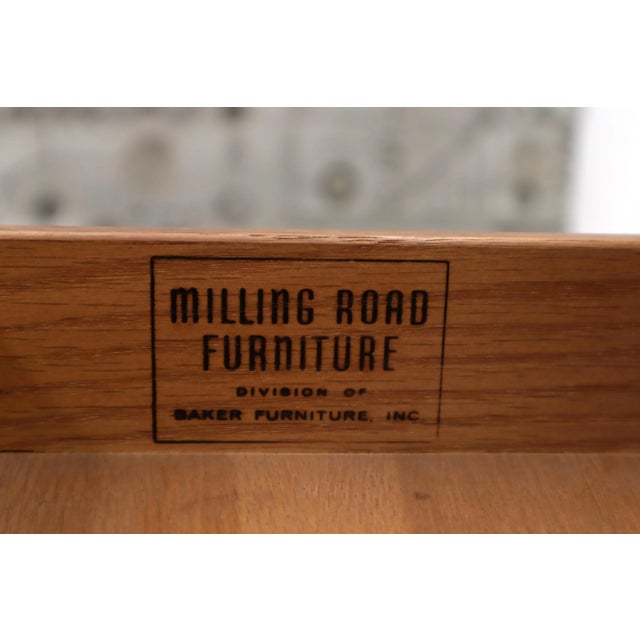 Mid 20th Century Pair of Light Walnut Cabriole Leg Side Tables by Baker For Sale - Image 9 of 12