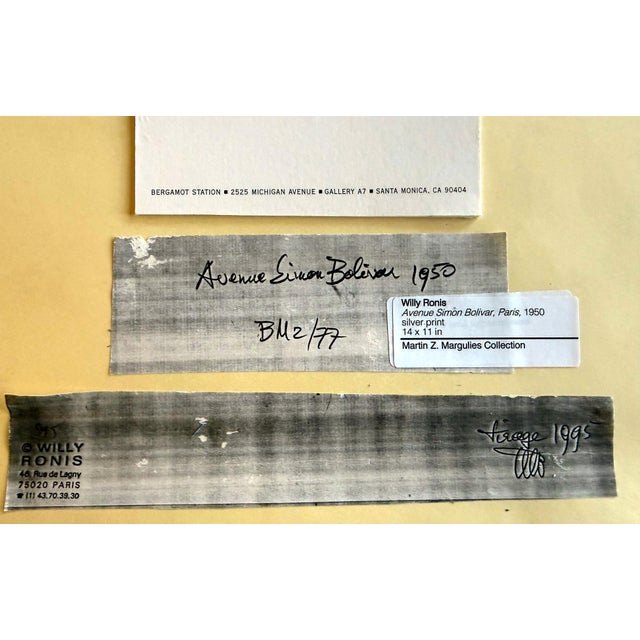 Framed Photograph Avenue Simon Bolivar Paris by Willy Ronis For Sale - Image 9 of 10