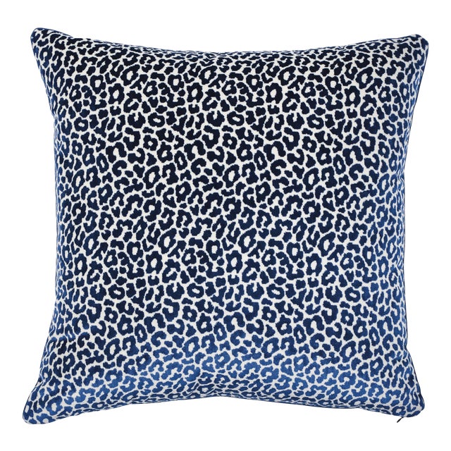 Schumacher X Timothy Corrigan Madeleine Velvet Pillow in Midnight For Sale