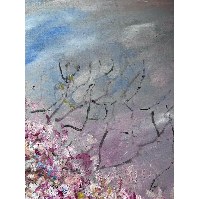 Contemporary Anna Sogno, Flowering Tree, Oil on Canvas, 1991 For Sale - Image 3 of 10