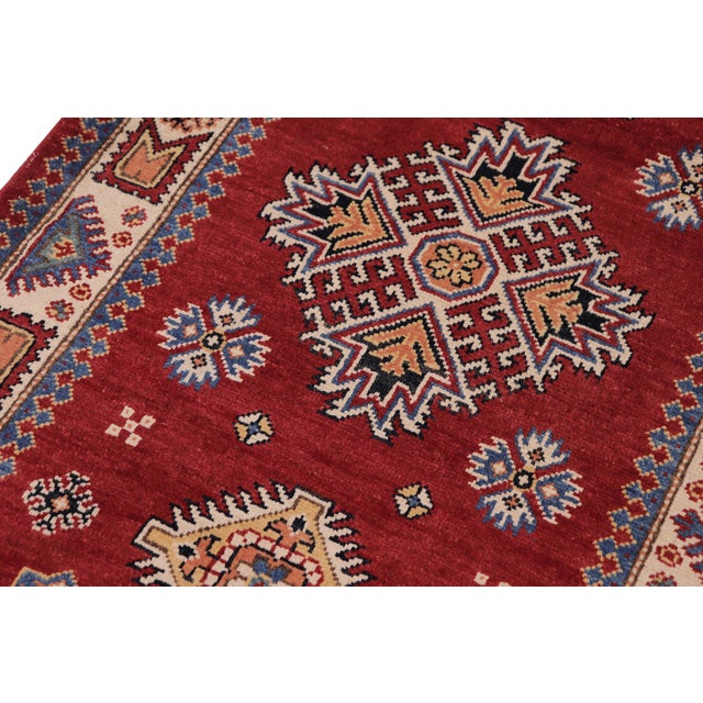 Tribal Super Kazak Red/Beige Wool Runner Rug- 2'9'' X 7'10'' For Sale In New York - Image 6 of 10