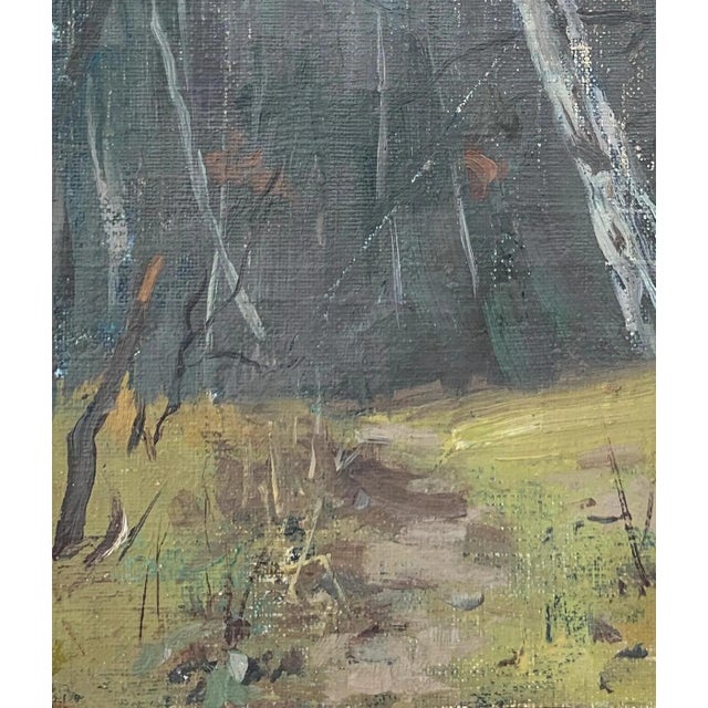 1950s Forest Landscape Oil Painting, Ukrainian Art, 1950s For Sale - Image 5 of 6