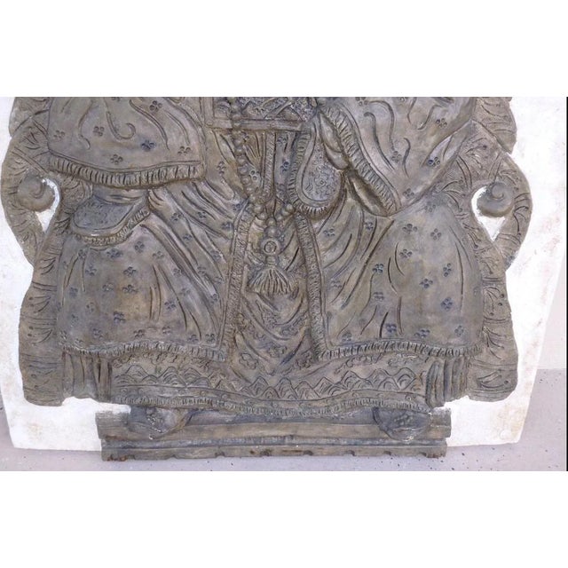 Plastic Chinese James Mont Style Mid Century Fiberglass Ancestor Portrait Wall Hanging For Sale - Image 7 of 9