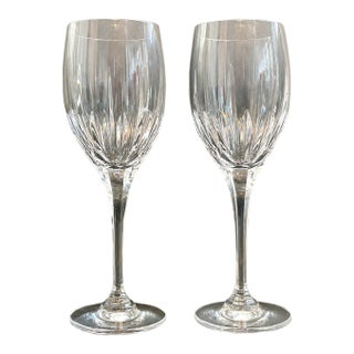 Vintage Mikasa Arctic Lights Crystal Wine Glasses, Set of 2 For Sale
