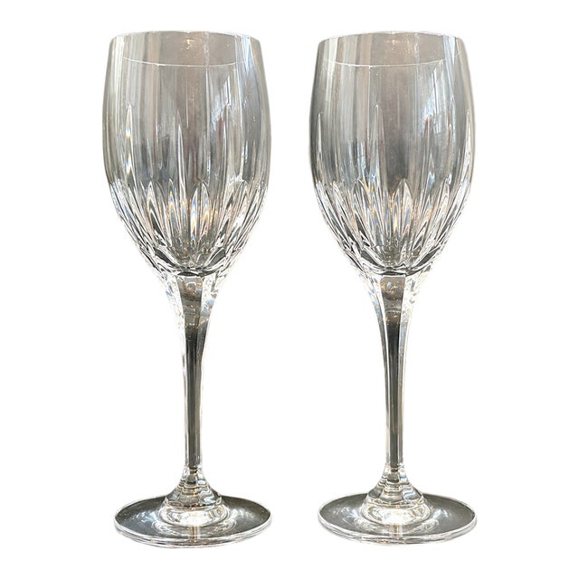 Vintage Mikasa Arctic Lights Crystal Wine Glasses, Set of 2 For Sale