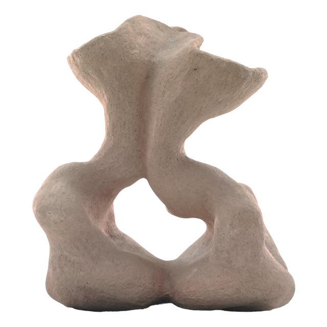 Adriana Montariello, Organic Ceramic Sculpture on a Wooden Base, 1990s, Ceramic and Compressed Wood For Sale