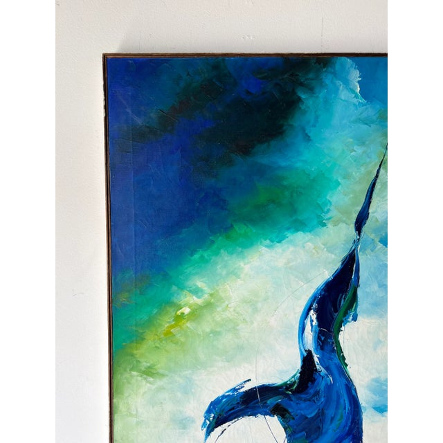 1970s Vintage Read Abstract Sailboats Oil Painting For Sale In Miami - Image 6 of 13